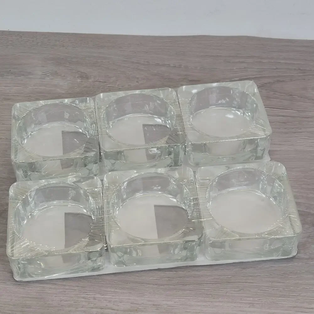 Ikea Glass Square Tealight Votive Candle Holder 3 Pack Set Of 2 NEW